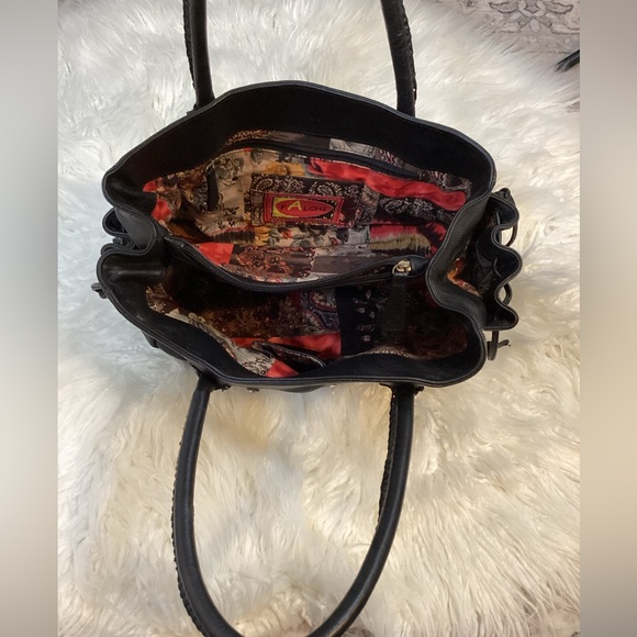 Carlos Falchi Black Embellished Leather Bag - Picture 15 of 16